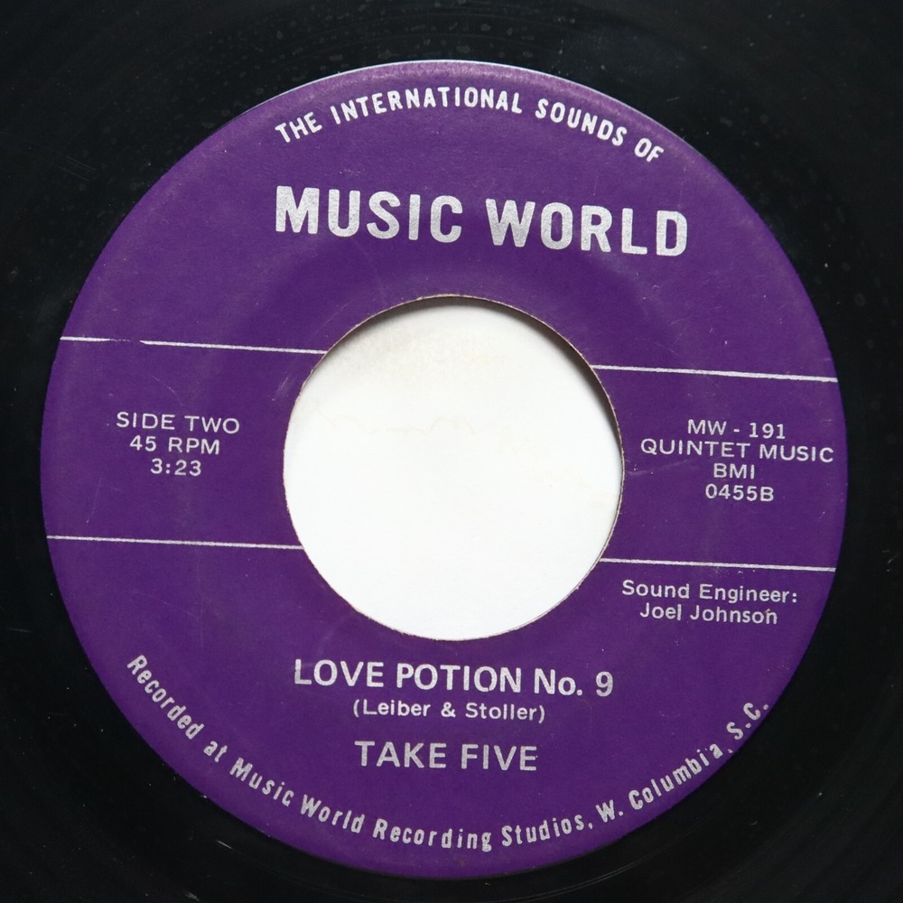 TAKE‎ FIVE - LOVE POTION NO. 9 / REMEMBERING WHEN  - FOLK ROCK 45